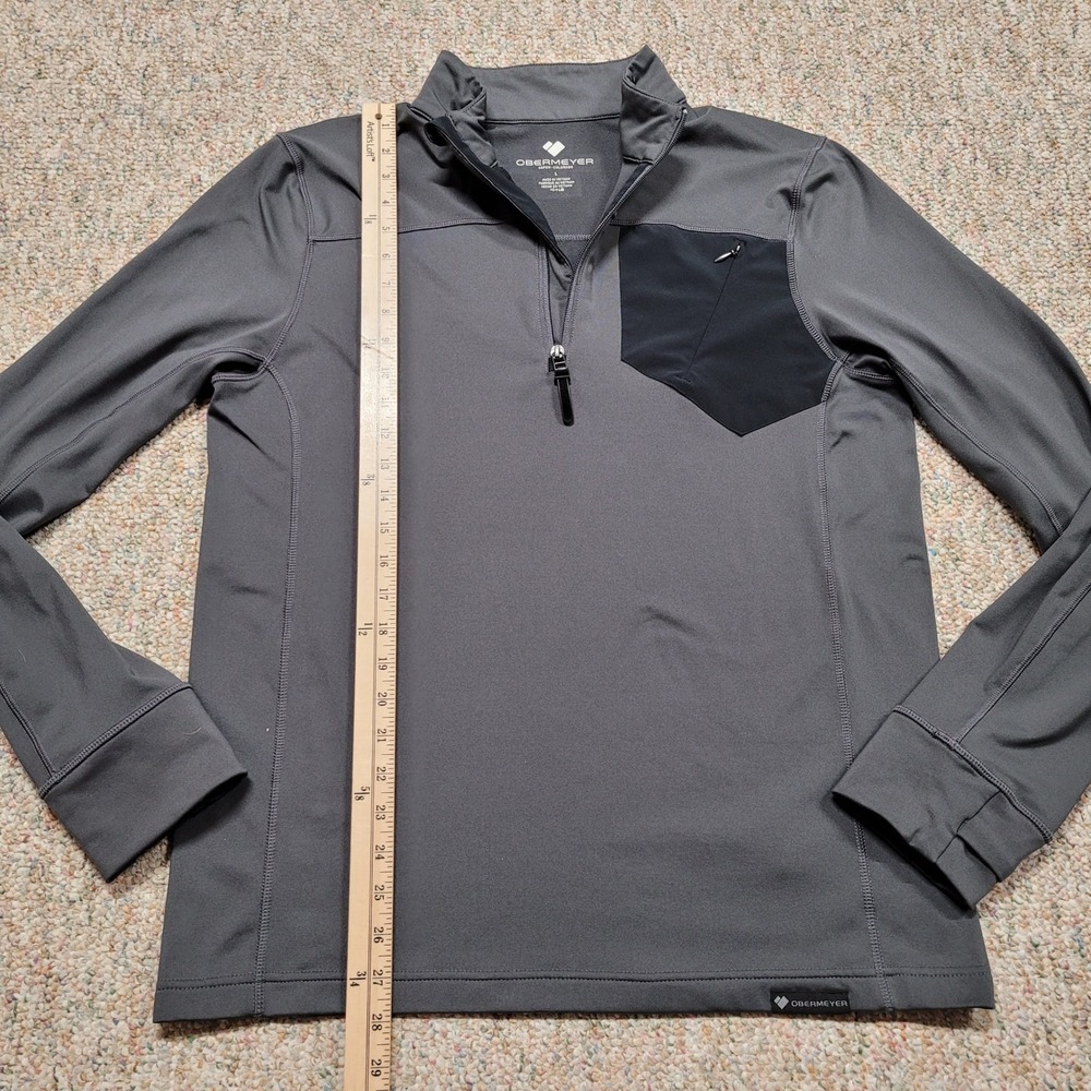 Obermeyer Flex Shirt Mens Large Grey 1/4 Zip Pullover Outdoors Active Base Layer - Picture 8 of 16